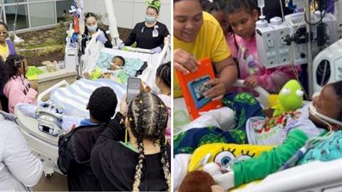 3χρονος βλέπει για 1η φορά την οικογένειά του, μετά από 47 μέρες στη ΜΕΘ