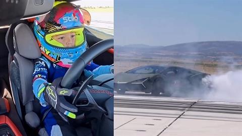 5χρονος... Σουμάχερ οδηγεί Λαμποργκίνι με 312 χλμ./ώρα! 