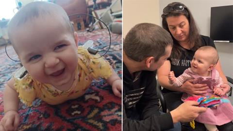  Μωράκι εκ γενετής κωφό ακούει τους γονείς του για 1η φορά!