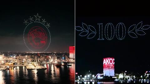 100 χρόνια Ολυμπιακός: το εντυπωσιακό drone show που φώτισε τον ουρανό του Πειραιά