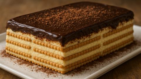 Γλυκό ψυγείου με μπισκότα: εύκολο, γρήγορο και λαχταριστό!