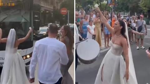 Θεσσαλονίκη: νύφη το γιόρτασε με χορούς και νταούλια στη μέση κεντρικού δρόμου!