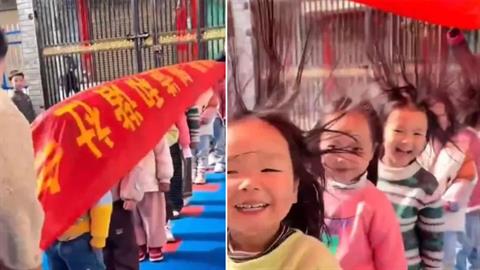 Τα παιδιά στην Κίνα μαθαίνουν τον στατικό ηλεκτρισμό... βιωματικά!